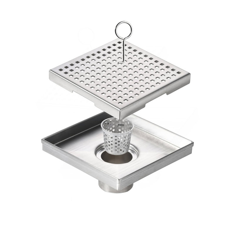 6 Inch Grid Shower Floor Drain With Flange