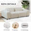Canapé modulaire blanc 92 po 92 po avec coussins moelleux et profil bas