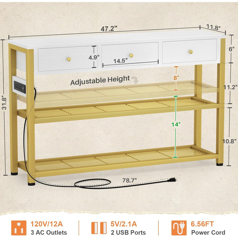 Modern Console Table With Drawers