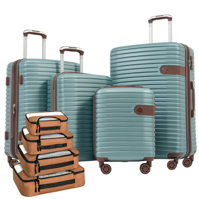 4 Piece Luggage Set Suitcase Set, ABS Hard Shell Lightweight Expandable Travel Luggage With 4 Packing Cubes, TSA Lock, Spinner Wheels For Men Women(16/20/24/28)