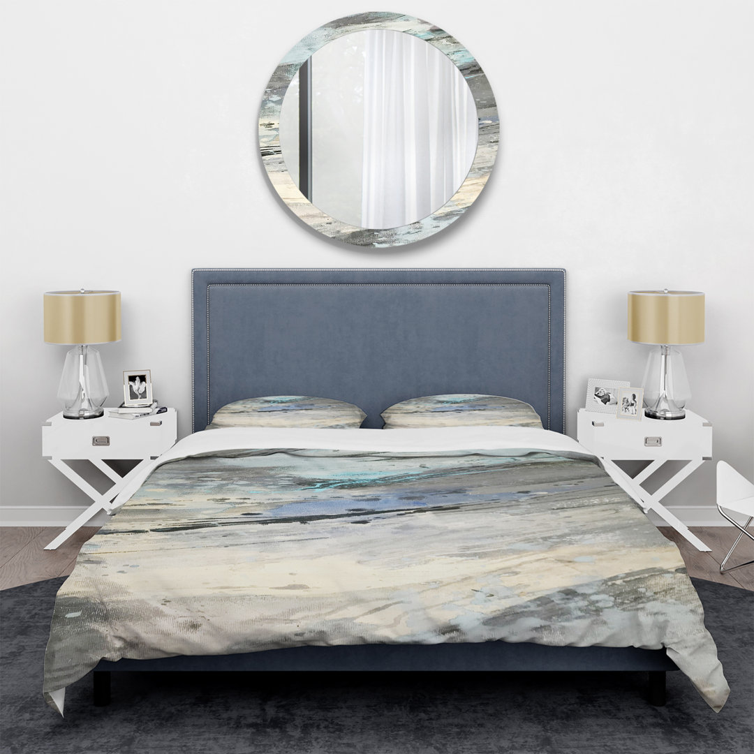 Rock Teal Panel I - Modern & Contemporary Duvet Cover Set - Microfiber Polyester Design Art 