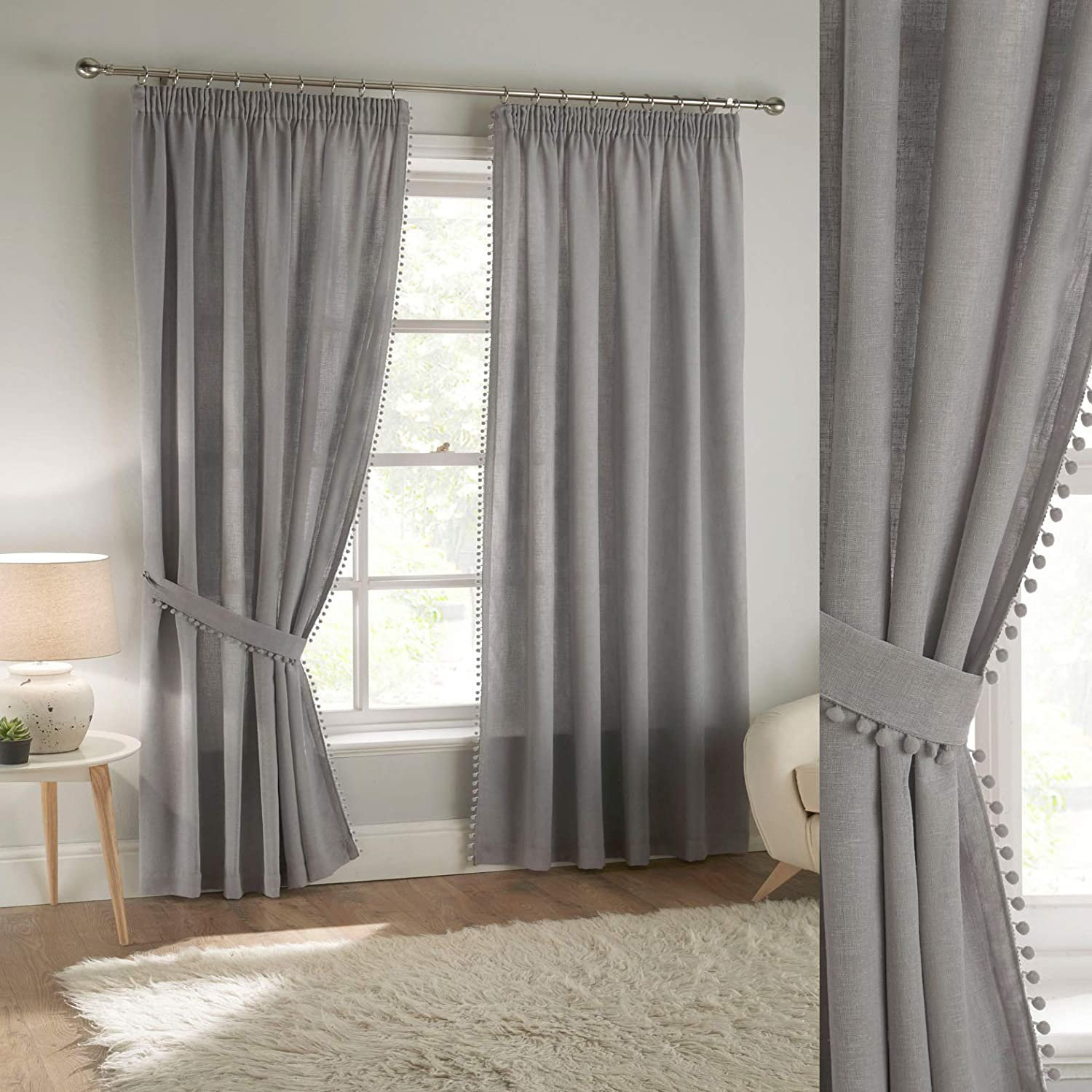 Brambly Cottage Stoffel Polyester Standard Pencil Pleat Curtain Pair ...