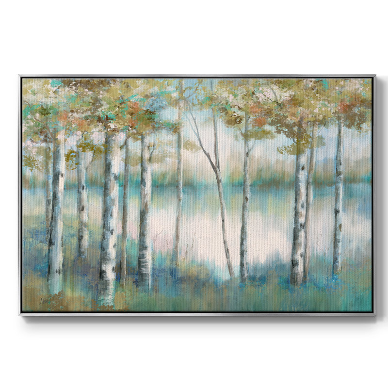 «Aspen Lake», reproduction sur toile flottante, H 25 po x l 37 po x P 2 po, Argent