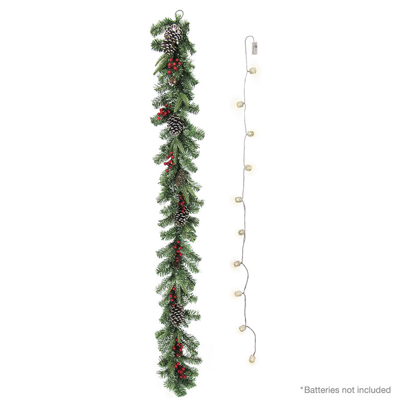 Ensemble de guirlandes de Noël 72 "avec baies de pin