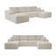 U-Shaped Sectional Sofa with Ottoman & Chaise Lounge, Upholstered Plush Corduroy Fabric Modular Couch for Large Spaces, Compressed Furniture No Assembly Required-1934867104