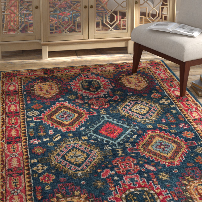 Donnal Hand Tufted Wool Oriental Rug, Rectangle 6' X 9'