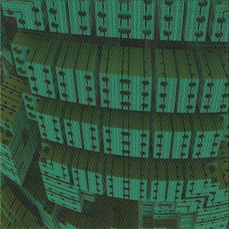 Vert abstrait Tapis décoratif, Carré 7 pi