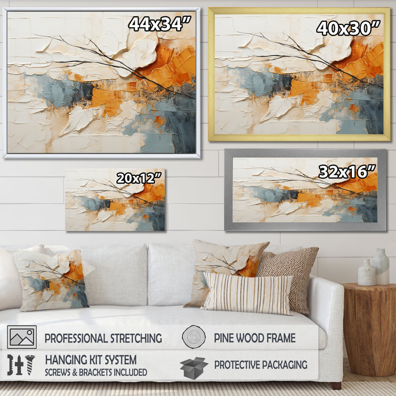 Minimalism Modern Scandinavian Serenity Canvas Painting Print, Wrapped Canvas, 34" H x 44" W, No Frame