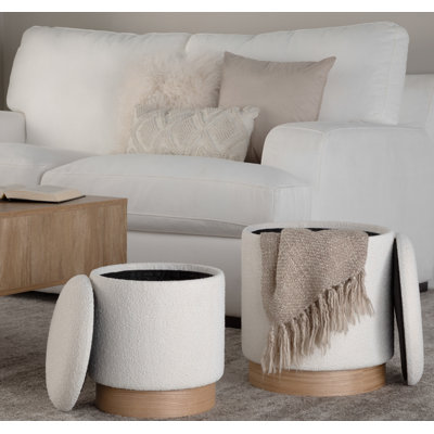  Ensemble de repose-pieds Callum avec base en bois naturel