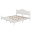 Lit plateforme rétro en bois avec tête de lit haute, base de lit en bois avec pieds robustes, aucun sommier requis-263128375