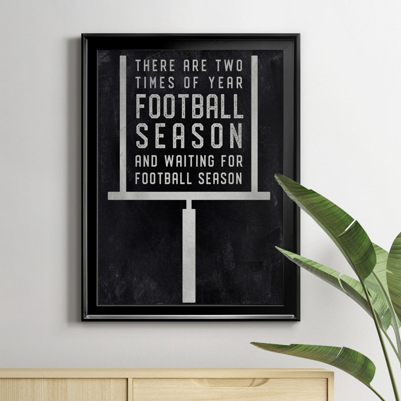 «Football Season», art textuel sur toile, H 22,5 po x l 30,5 po x P 1,5 po, Noir