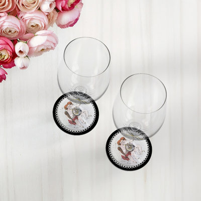 Sous-verres ronds en cuir Zodiac Gemini