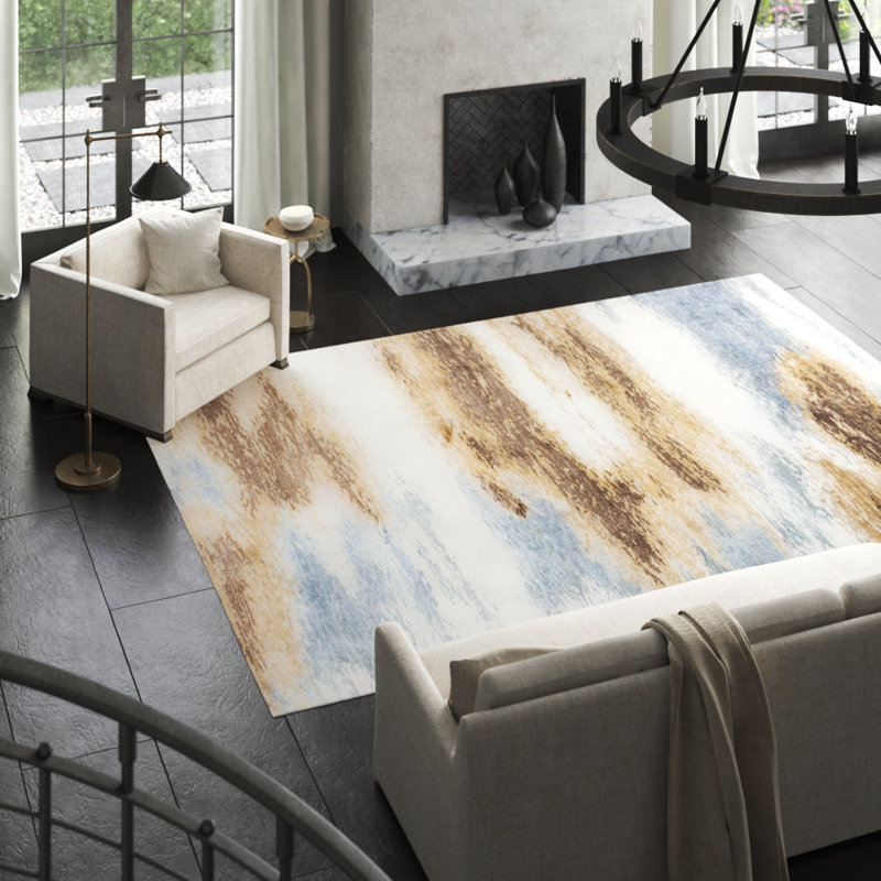 Stratos Hand Woven Abstract Area Rug, Rectangle 9' x 12'