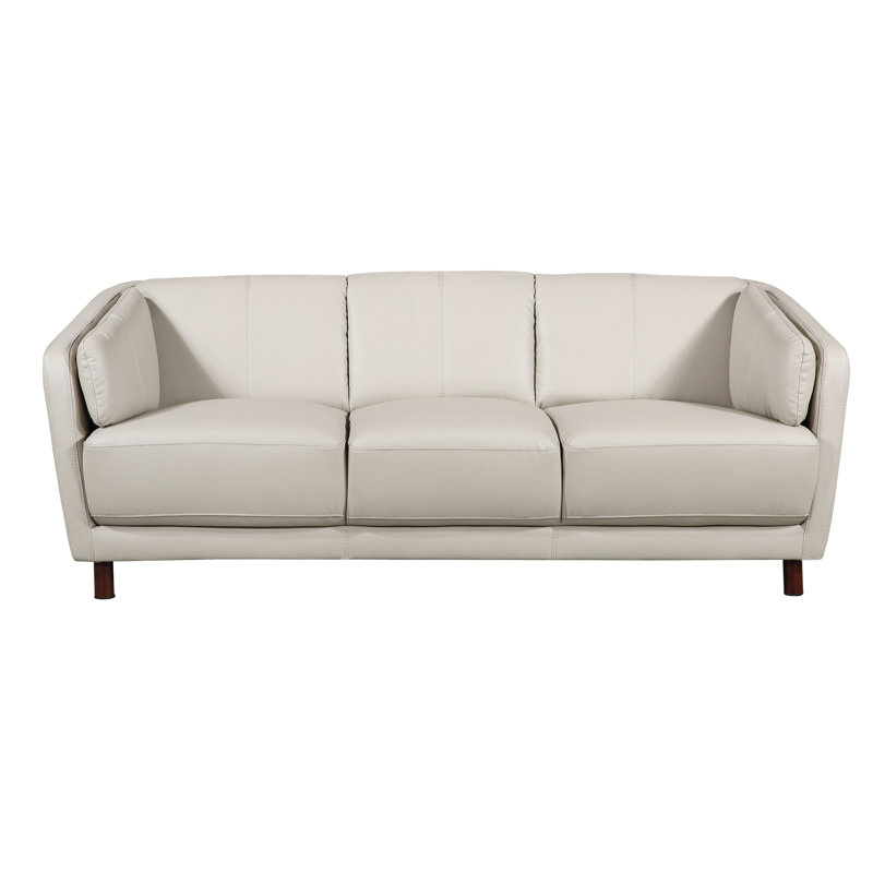 Evertsen 55.9'' Faux Leather Loveseat, Gray, 29"H x 55"W x 33"D