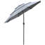 Parasol de patio 9 pi 3 pi, finition gris foncé, avec manivelle et bouton-poussoir inclinable pour terrasse, jardin, parasol gris, y compris la terrasse