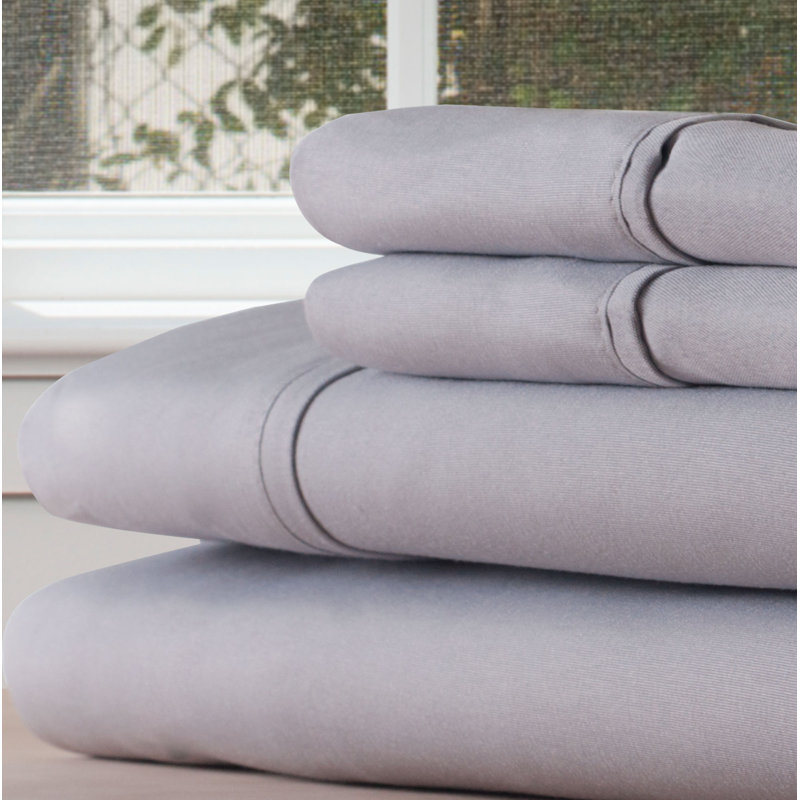 3-Piece Brushed Microfiber Sheet Set - Bedding with Wrinkle and Stain-Resistant Fitted and Flat Sheets Plus Pillowcase by Lavish Home