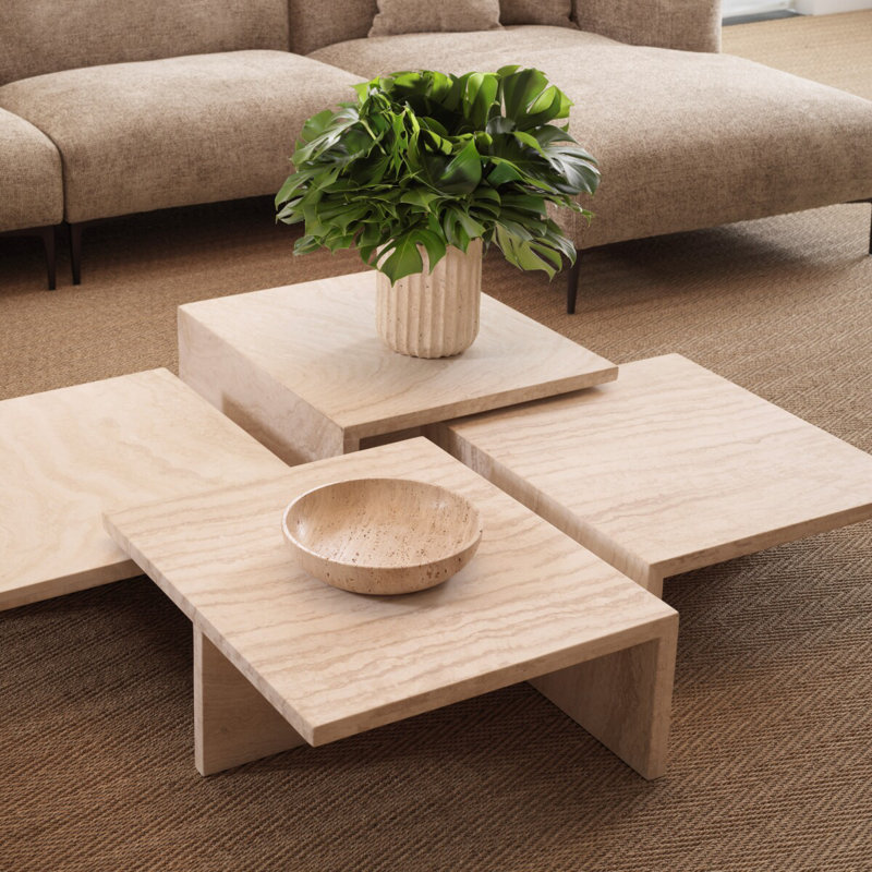 Amara Coffee Table, 9.25" H x 27.56" L x 23.62" W