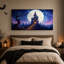 Maison hantée sous la pleine lune avec arbre tordu - Toile murale d'Halloween-1036427607