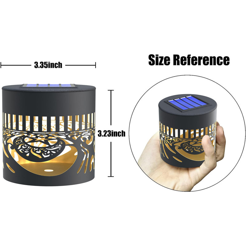 2 Pack Solar Fence Lights Solar Outdoor Wall Lights Metal Solar Powered Deck Step Lights