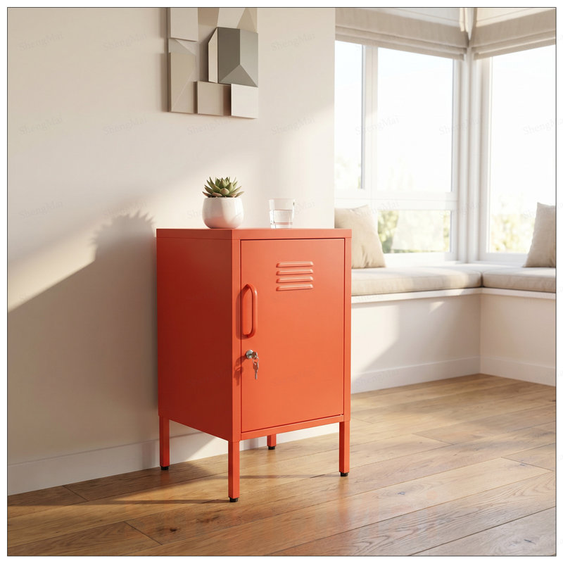 Armoire de rangement durable et multifonctionnelle en métal avec tablettes réglables et porte verrouillable, idéale pour les espaces de vie organisés