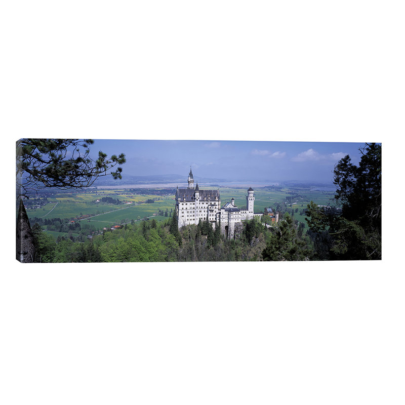 Neuschwanstein Palace Bavaria Germany - No Frame Panoramic Print on Canvas, 30.48 cm H x 91.44 cm W x 1.91 cm D