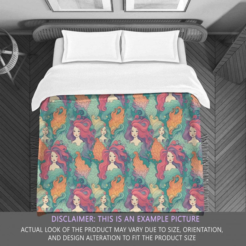 Édredon Mermaid Bedding - vert, Édredon simple