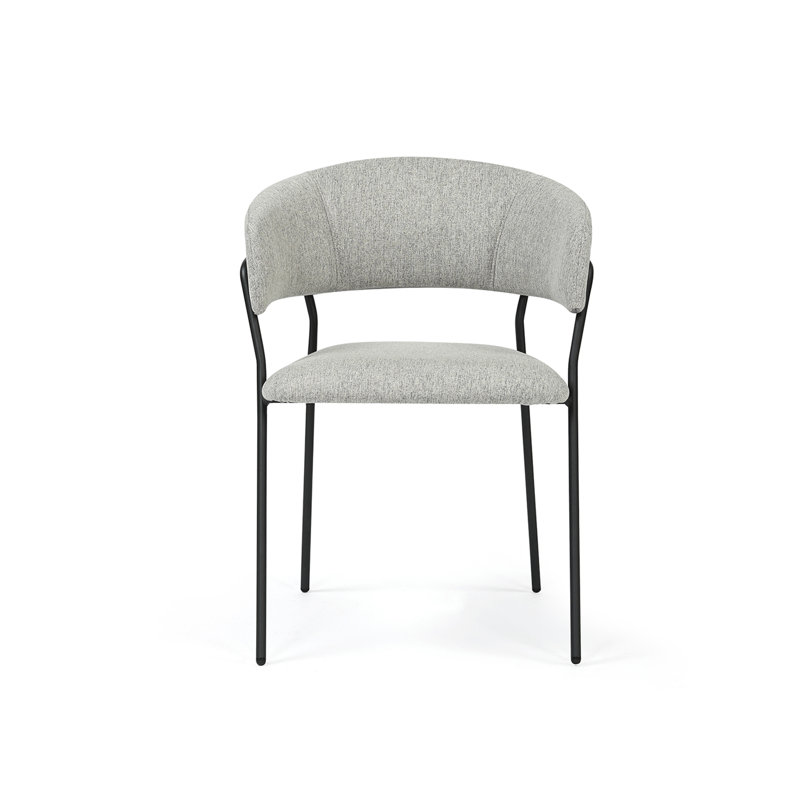 Frances Set of 4 Velvet Dining Chairs, Fabric Grey