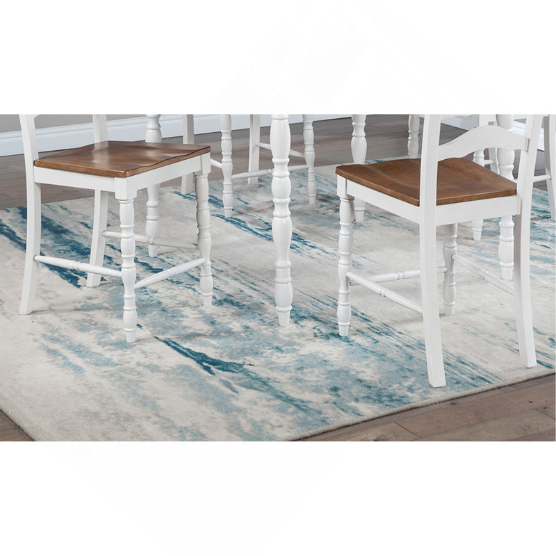 Ensemble de salle à manger blanc à hauteur de comptoir 5 pièces 4 chaises X