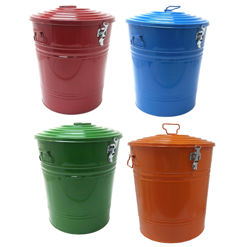 Metal Outdoor Trash/Recycling Bins, 20 Gallon