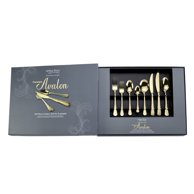 Arthur Price Champagne Avalon 44 Piece 6 Person Cutlery Set