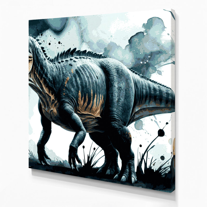 «Dinosaur Titanosaurus Blue», art mural sur toile, H 32 po x l 32 po