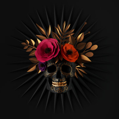 «Floral Skull», impression sur toile tendue