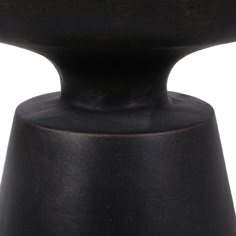Table d'appoint de patio en béton léger, finition cuivre, look moderne, sans assemblage, café extérieur facile à déplacer, design chic et pratique, caractéristique