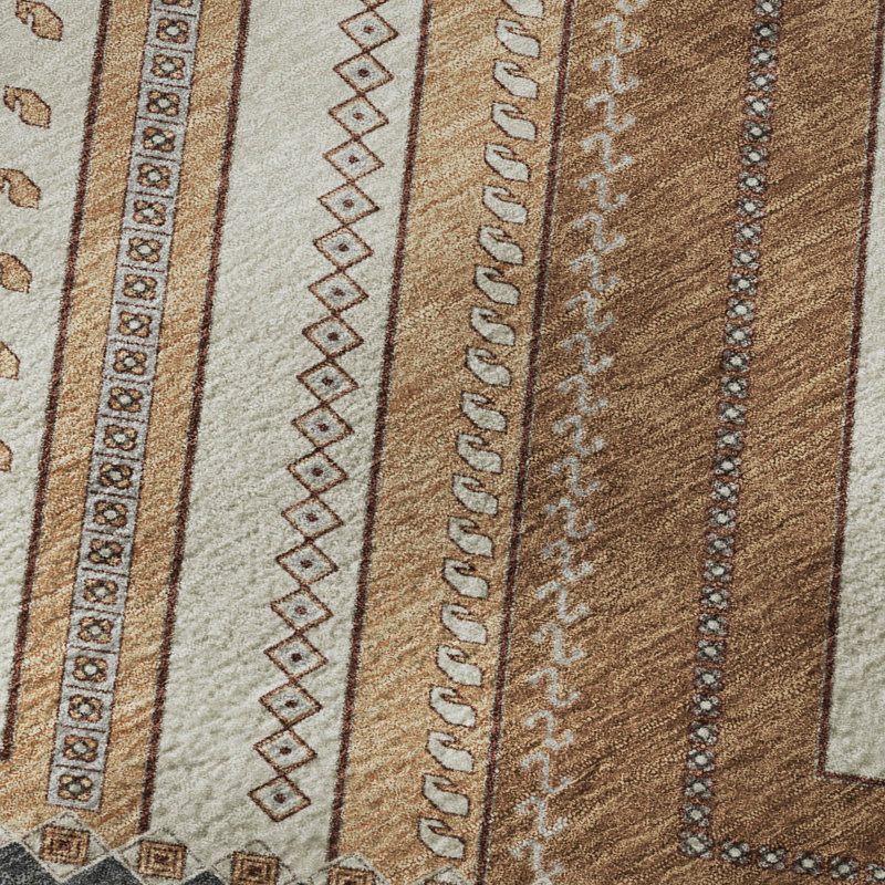 Tapis tribal Guada AMF1010 lavable à la machine de qualité supérieure, Rectangle 9 pi x 12 pi