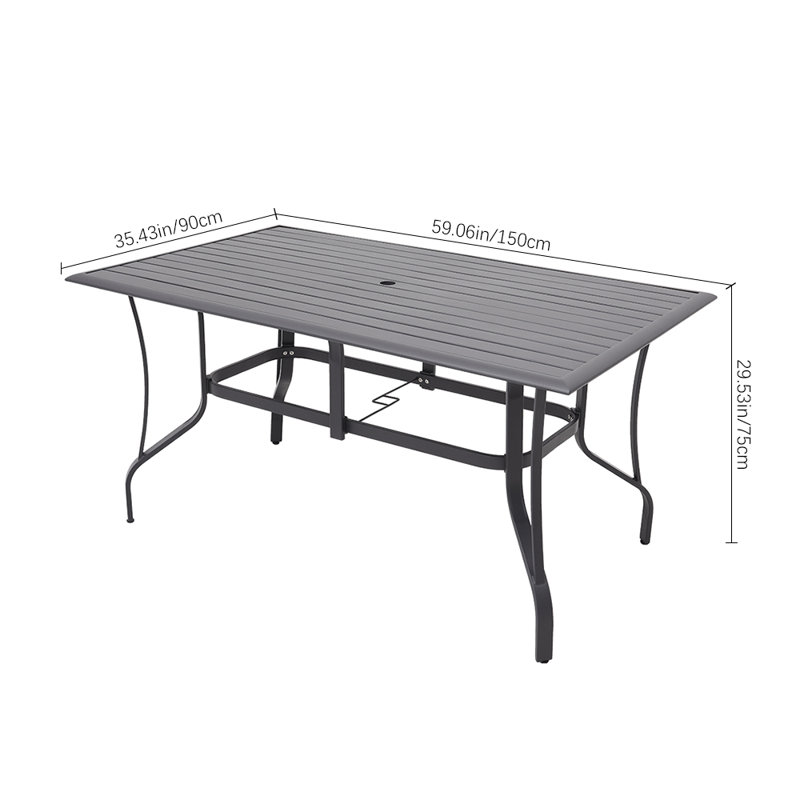 Rectangular 6 - Person Dining Set, 35" x 59" x 29"