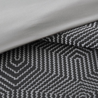 Ensemble de couette jacquard toutes saisons 9 pièces, noir multicolore, très grand