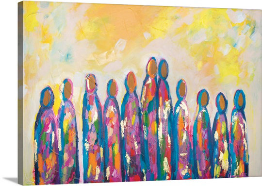 «Golconda Love parmi nous», 2016 par Amira Rahim, reproduction d'art sur toile, H 20 po x l 30 po x P 1,25 po