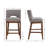 Upholstered Farmhouse Bar Stools, 26" Counter Barstools With Wood Legs For Kitchen Island/Breakfast Bar/Home Pub Set of 2-1259394258