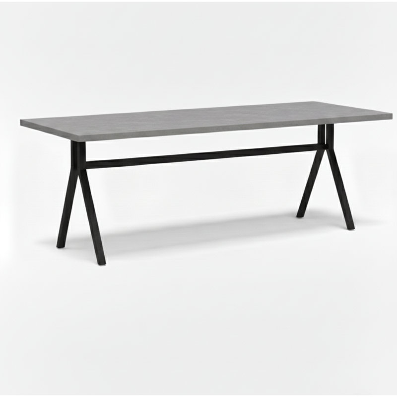 Strut Dining Table, 30"H x 72"L x 42"W, Black, Gray