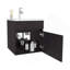 Meuble-lavabo flottant avec lavabo Belle, 1 porte, wengé Belle-666518543