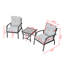 Ensemble de conversation d'extérieur 3 pièces avec fauteuils rembourrés et table d'appoint-412185811