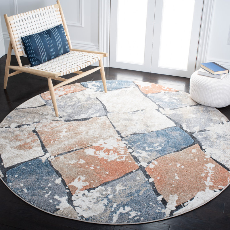 Tapis ivoire à motif géométrique, Rectangle 8 pi x 10 pi