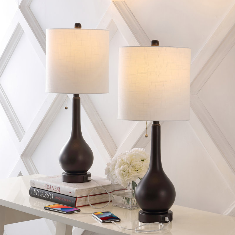 Lampe de table USB en métal Orford, Bronze huilé