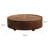 Walnut Wood Grain Pattern Round Coffee Table With 2 Storage For Living Room-1866624402