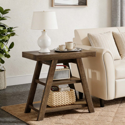 Table d'appoint à 3 niveaux avec tablette de rangement