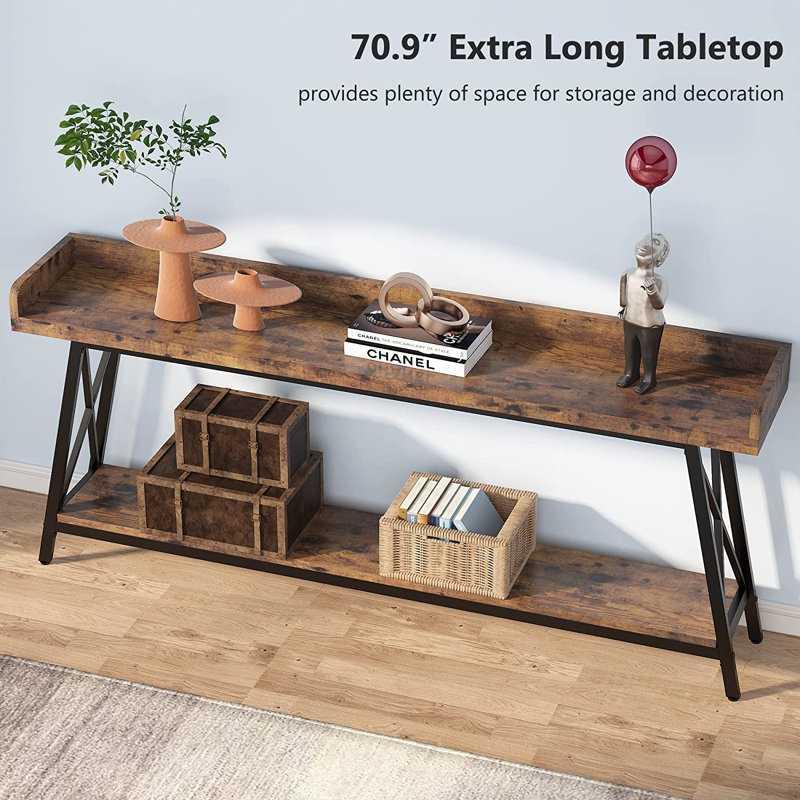 Niami 70.87'' Console Table, Brown, Black