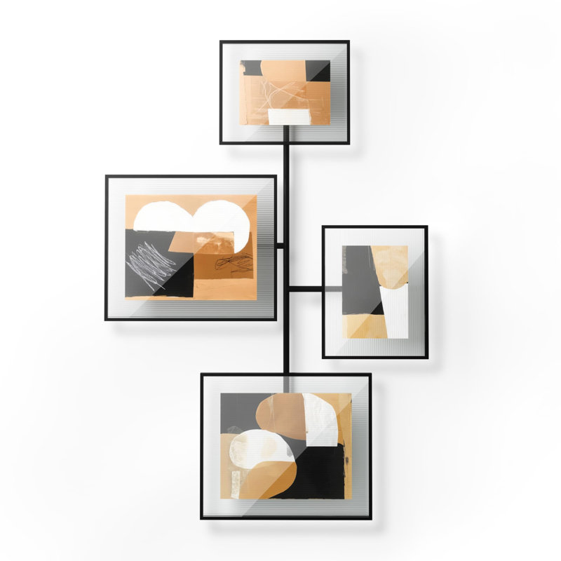 Cadre de galerie murale flûte, présentoir multi-photos moderne, collage d'art mural vertical ou horizontal facile à installer avec quincaillerie incluse (noir)