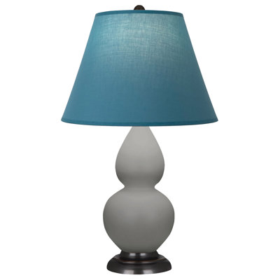 Small Double Gourd Accent Lamp - Sangria, Deep Patina Bronze - Lavender, Plum Shade