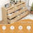 Natural Rattan 9 Drawer Dresser Boho Storage Chest of Drawers for Living Room