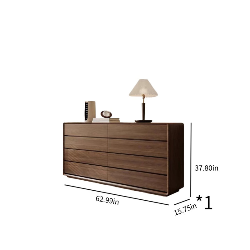 Commode d'appoint en noyer massif